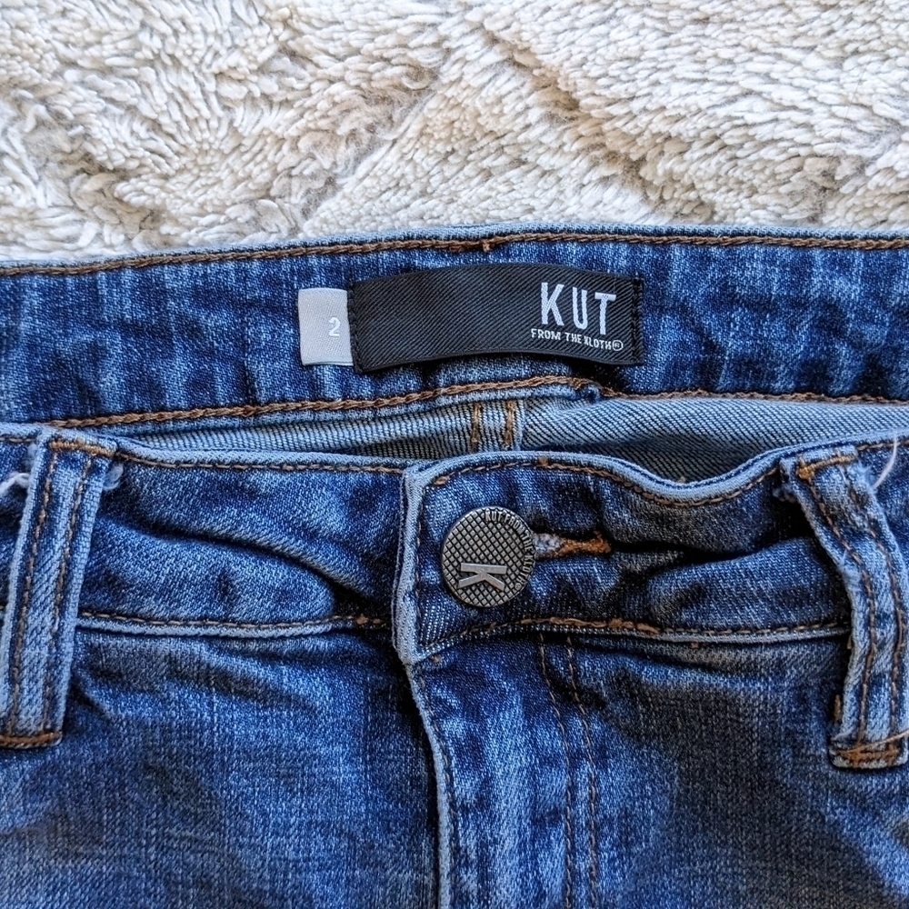 Kut From the Kloth Catherine Boyfriend Skinny Jeans Women’s 2 Distressed Mid - Picture 4 of 5